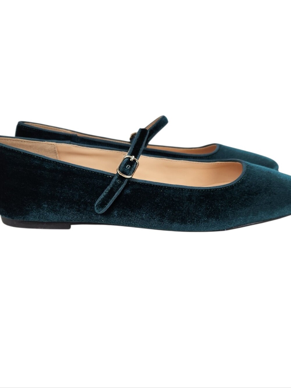 LOFT Brillant Emerald Green Velvet Missy Ballet Flats 751229 NWT Womens Size 8.5 - Picture 3 of 13